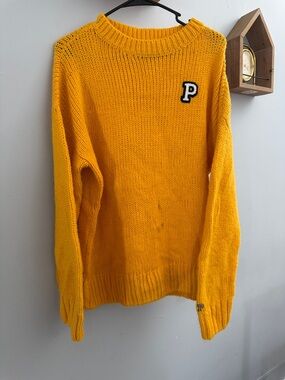 Victoria's Secret PINK Mustard Yellow Knit Sweater